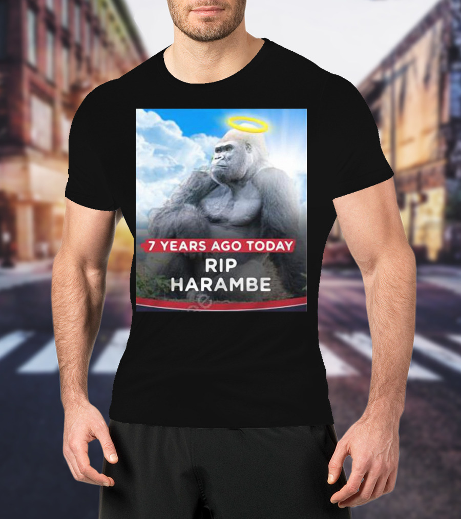 7 Years Ago Today Rip Harambe Halo Clouds T-Shirt