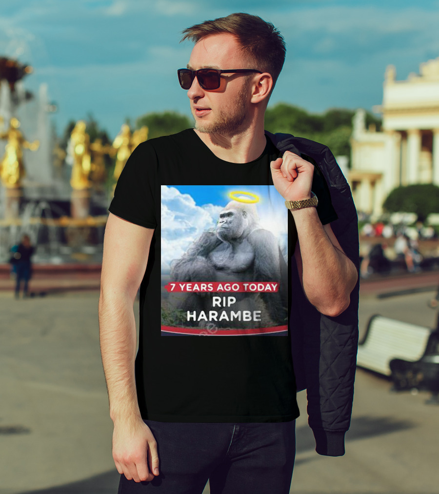 7 Years Ago Today Rip Harambe Halo Clouds T-Shirt
