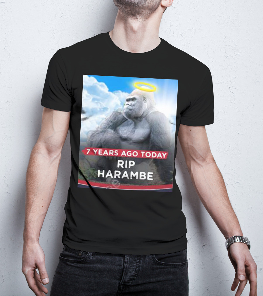 7 Years Ago Today Rip Harambe Halo Clouds T-Shirt