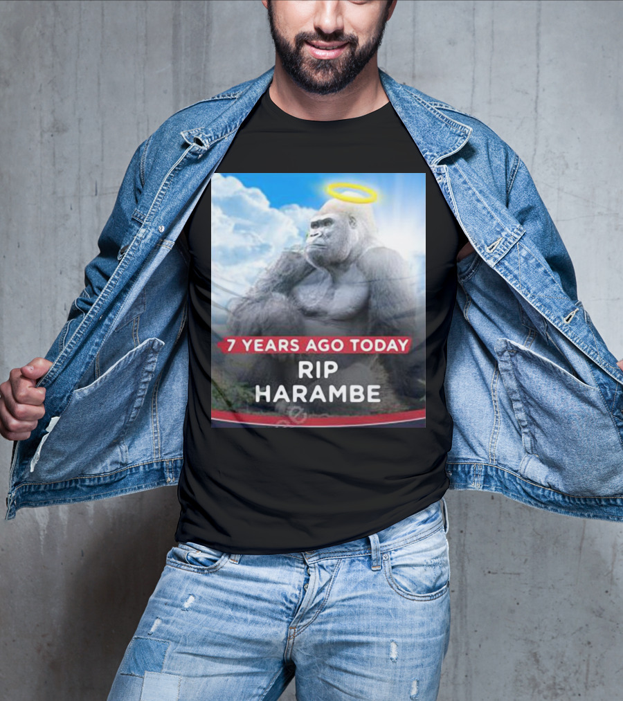 7 Years Ago Today Rip Harambe Halo Clouds T-Shirt