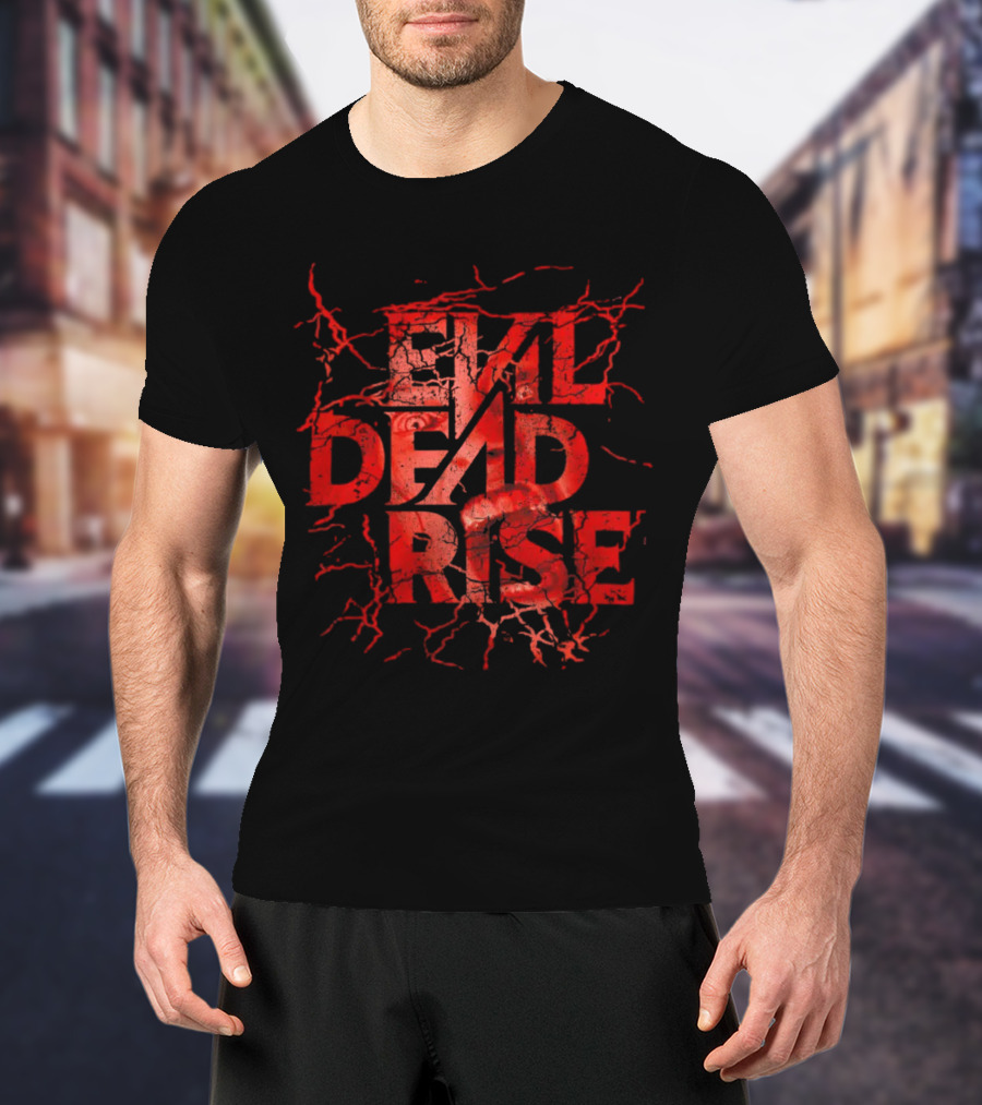 Evil Dead Rise Primal Scream Fractured Red Text With Eyes And Mouth T-Shirt