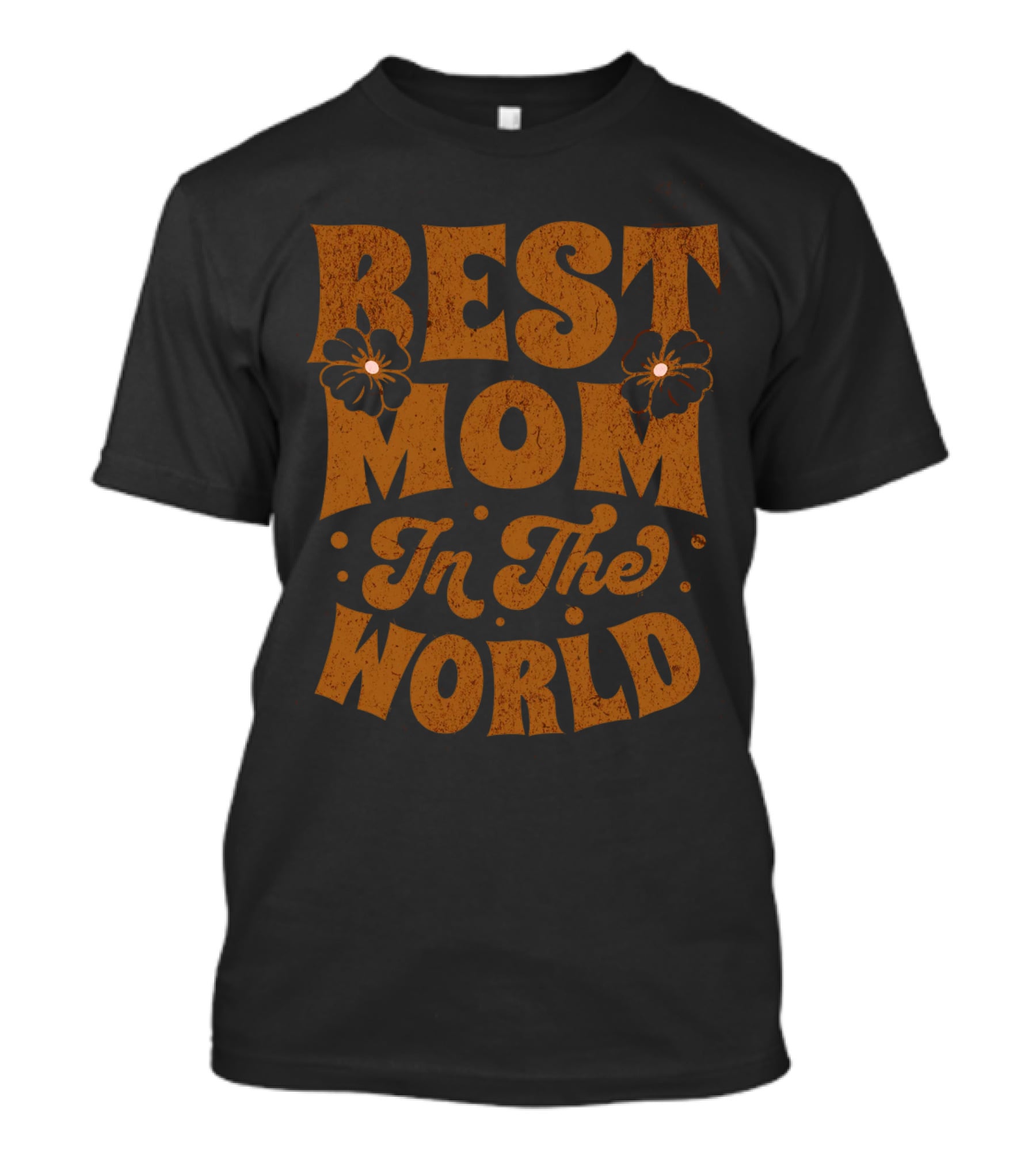 Best Mom In The World Floral Accents T-Shirt