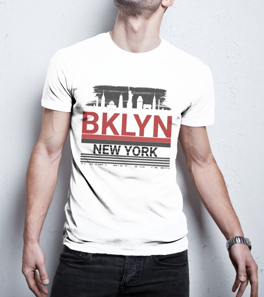 BKLYN New York Skyline Silhouette Landmarks T-Shirt