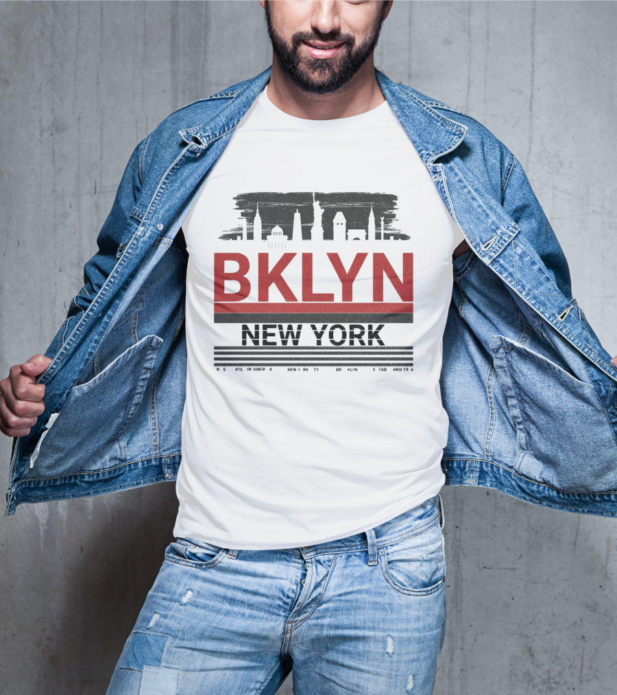 BKLYN New York Skyline Silhouette Landmarks T-Shirt