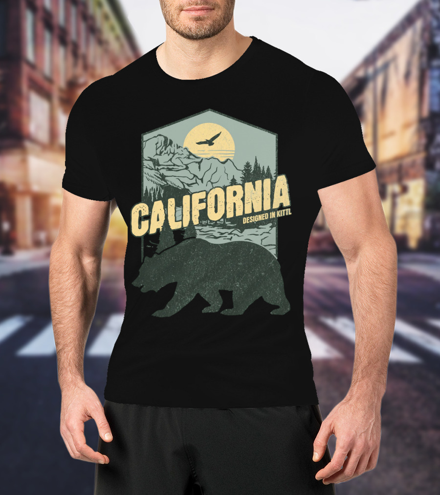 California Bear Wilderness Camping Hiking Designed In Kittl T-Shirt