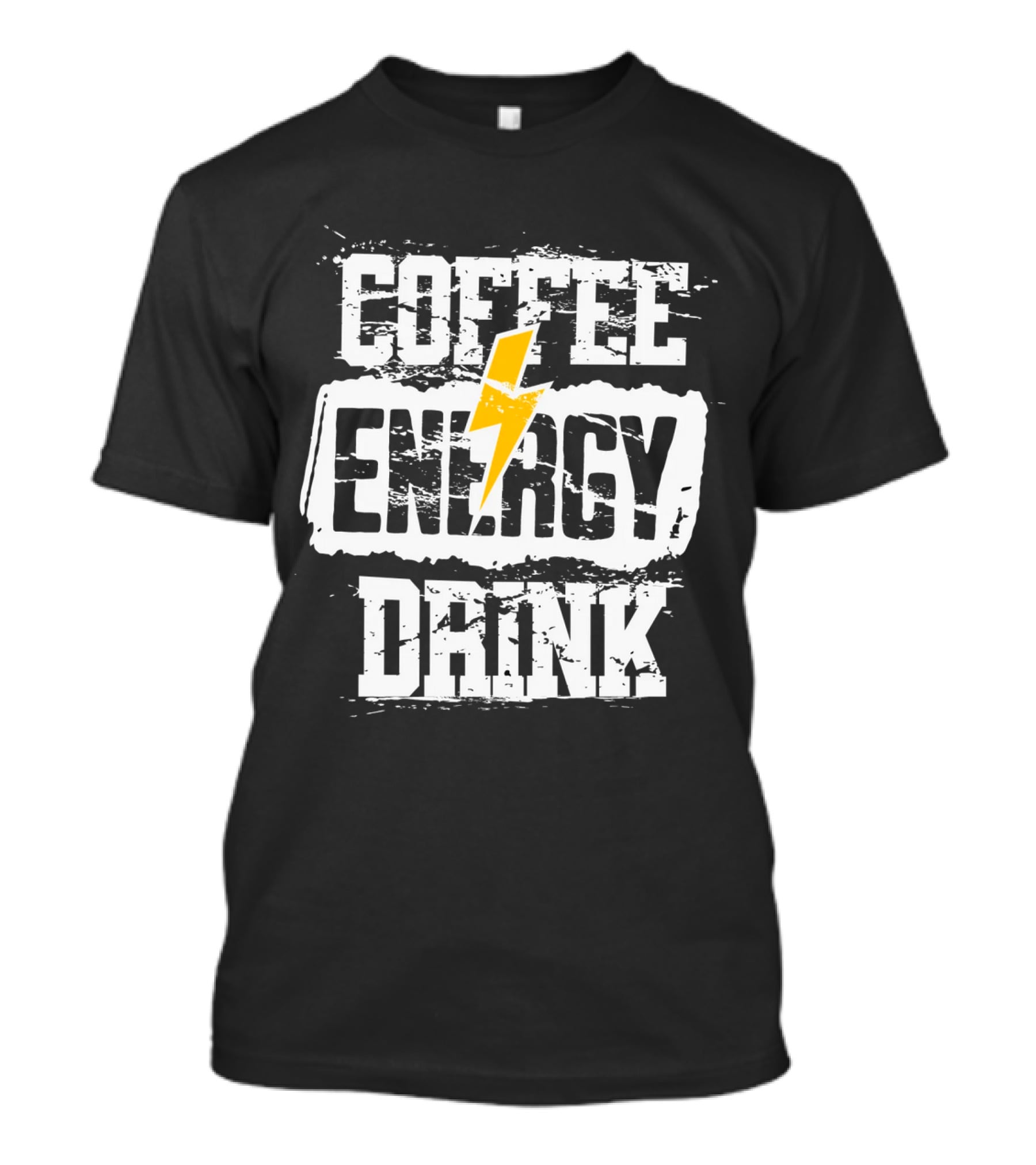 Coffee Energy Drink Grunge Bolt Lightning T-Shirt