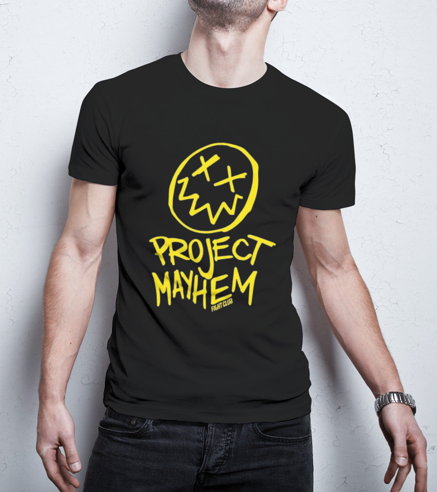 Fight Club Project Mayhem Men's Yellow Face Icon X Eyes T-Shirt