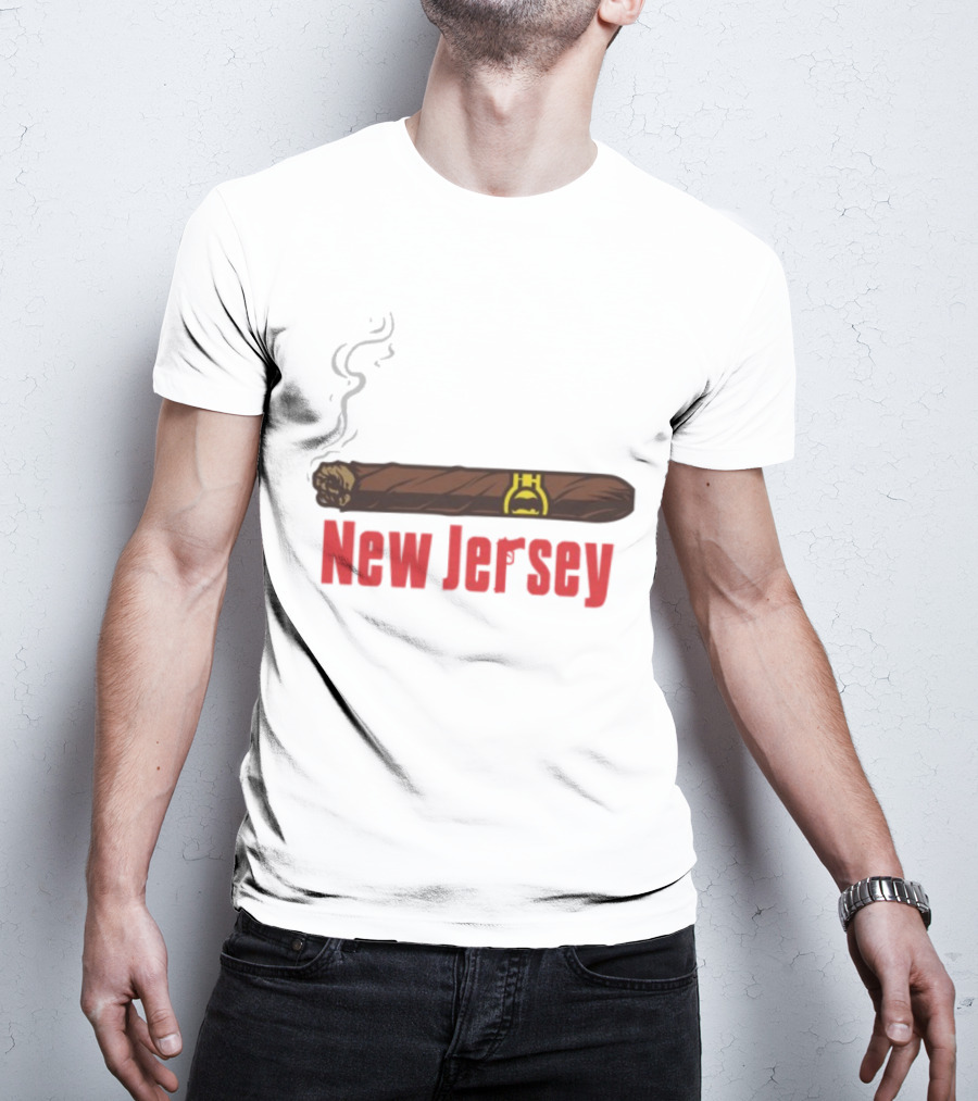 New Jersey Smoking Cigar Emblem T-Shirt