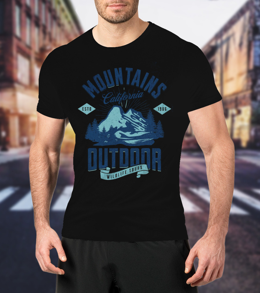 Mountains Outdoor California Wildlife Tours Estd 1968 T-Shirt