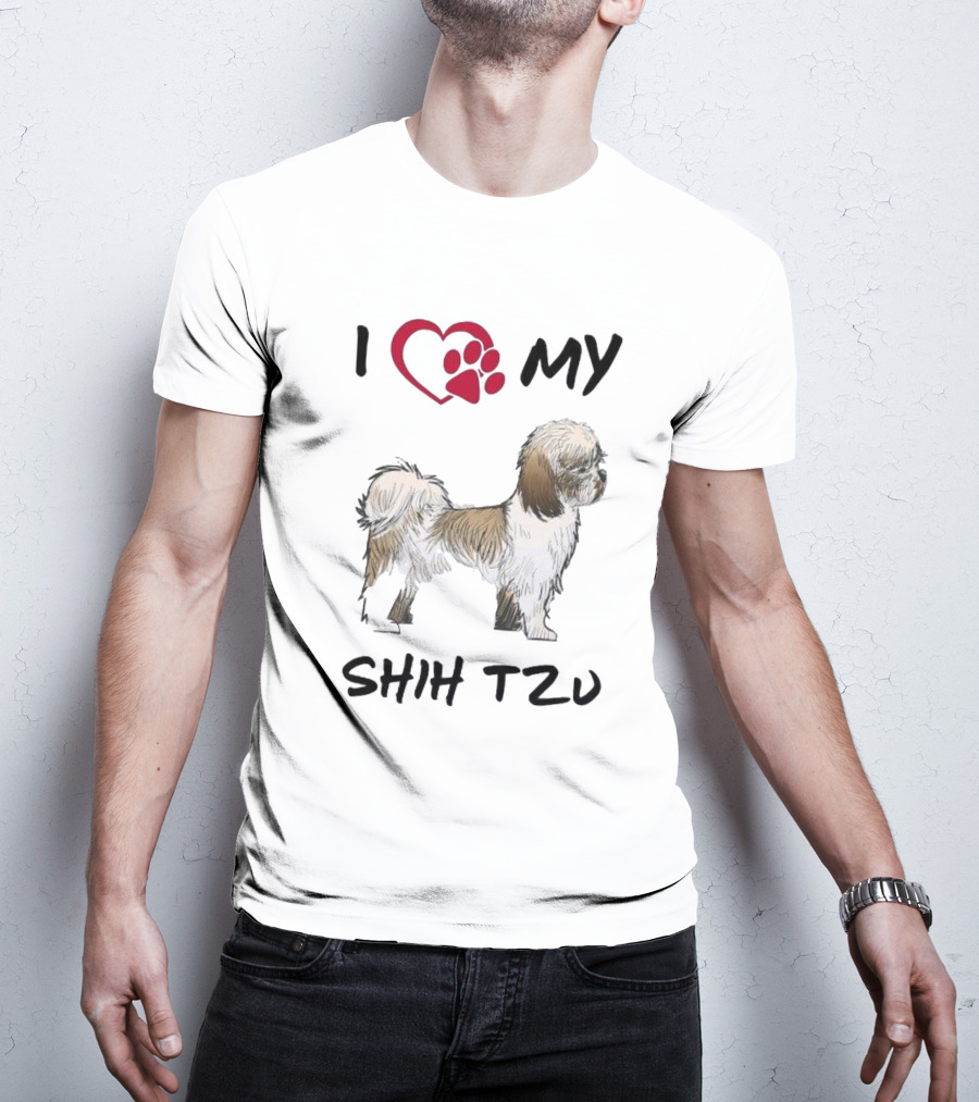 I Love My Shih Tzu Adorable Puppy Dog T-Shirt
