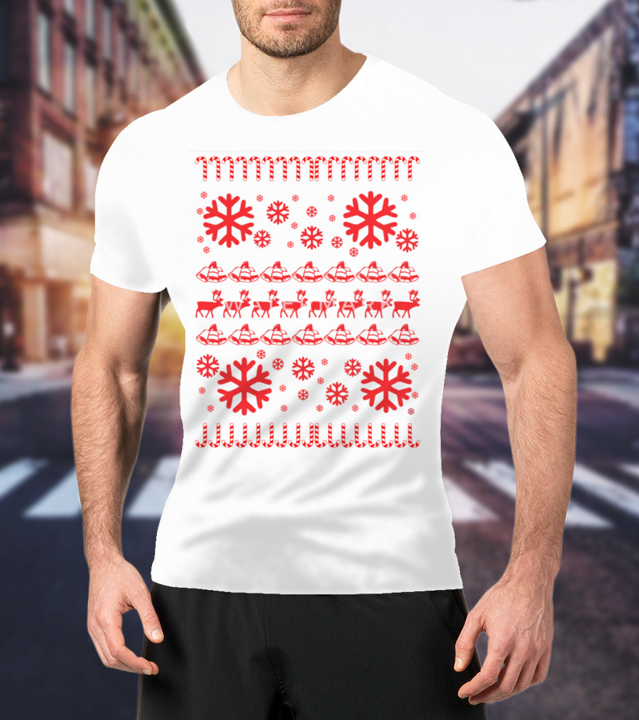 Reindeer And Snowflakes Christmas T-Shirt