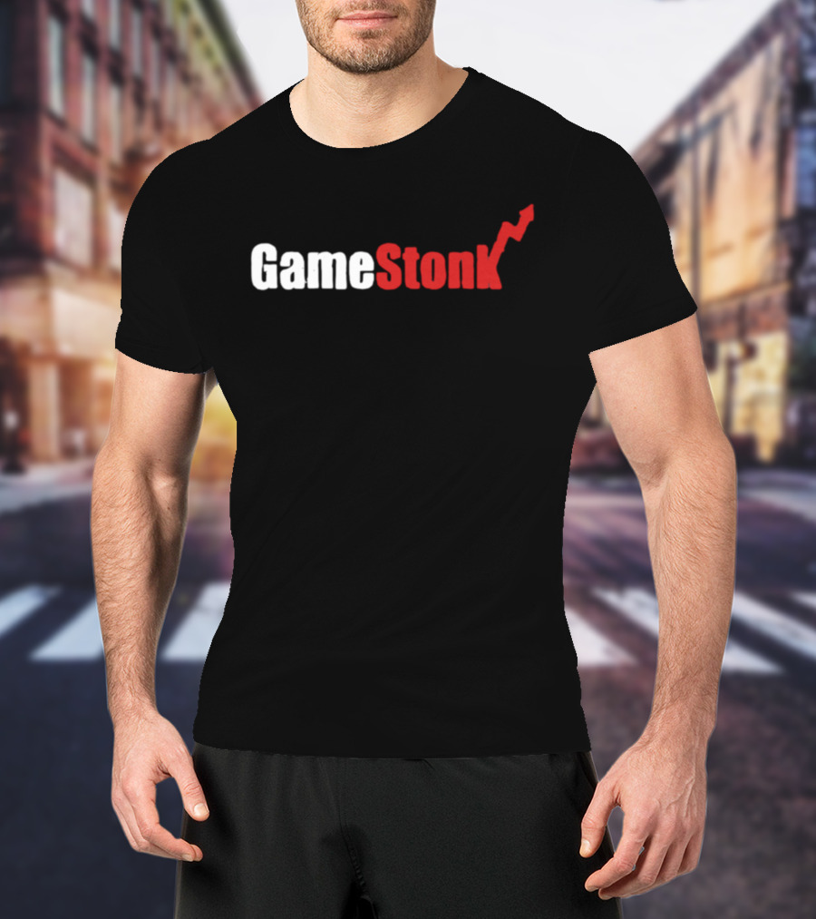 GameStonk Stock Market Meme Text With Red Upward Arrow T-Shirt