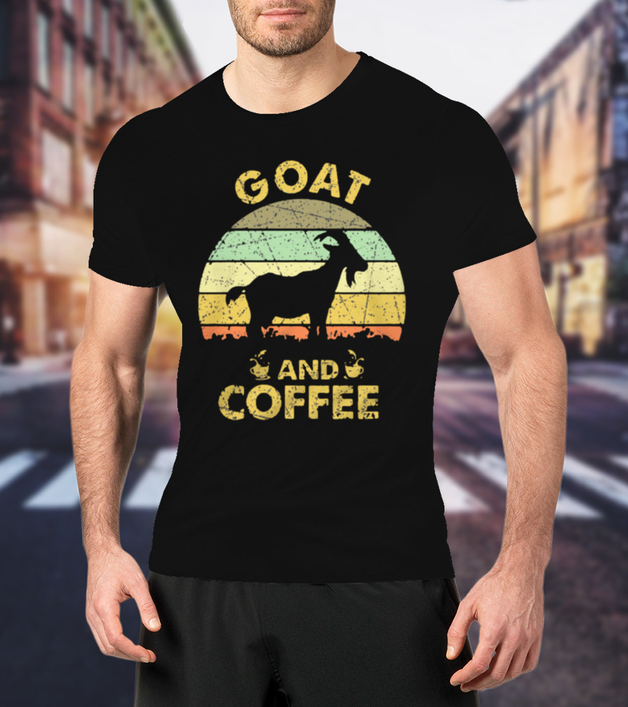 GOAT And Coffee Vintage Sunset T-Shirt