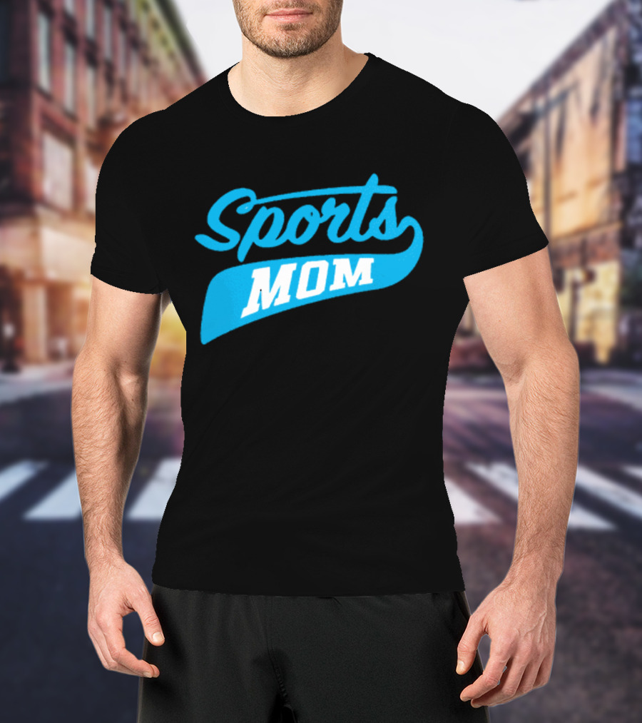 Sports Mom Blue Script Style T-Shirt