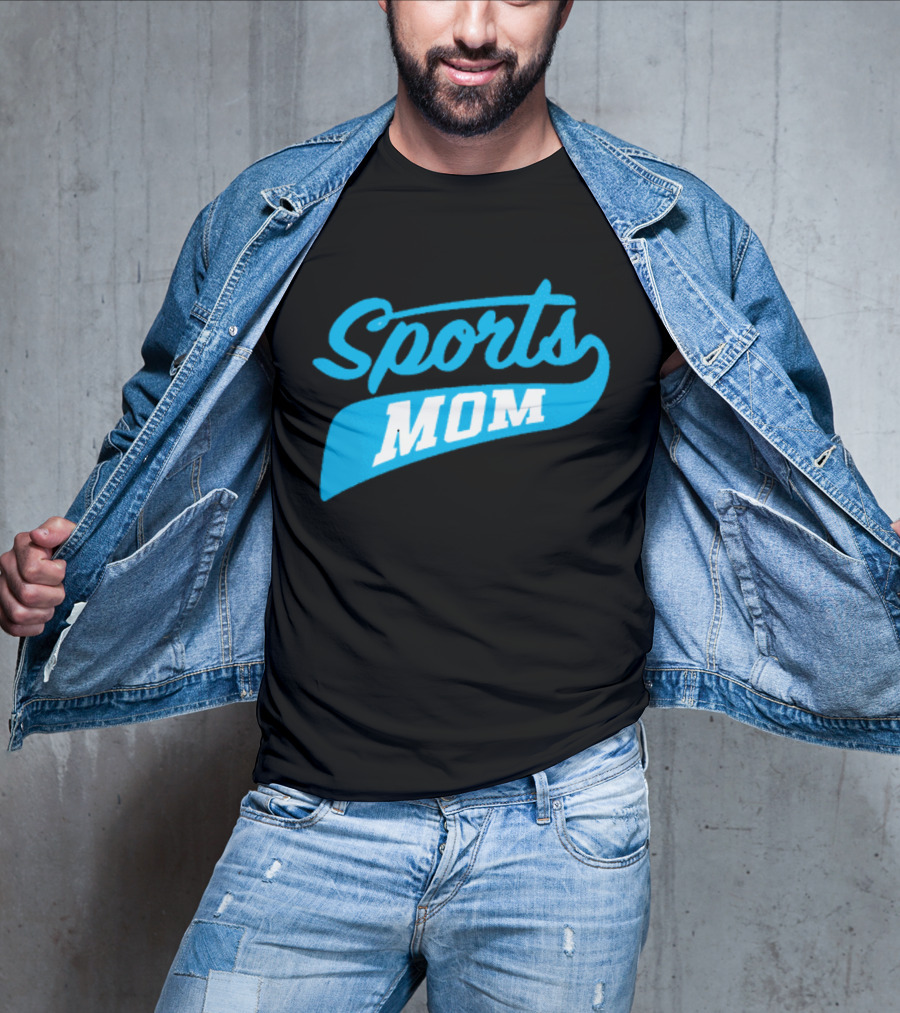 Sports Mom Blue Script Style T-Shirt
