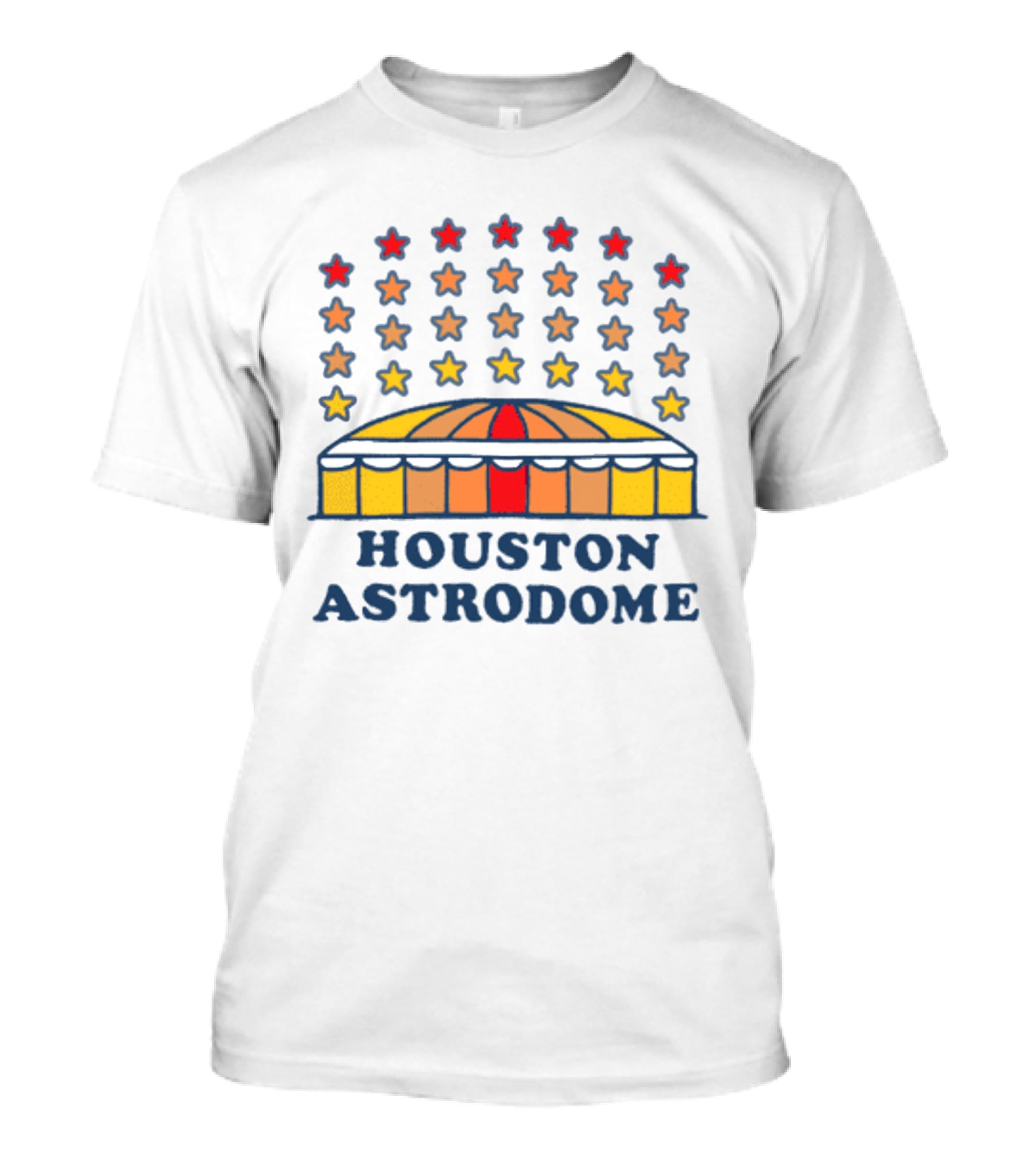 Houston Astrodome Stars Dome With Colorful Red Orange Yellow Stars T-Shirt