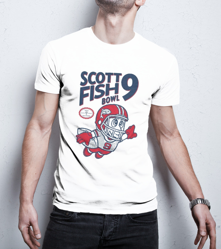 Scott Fish Bowl 9 Football Player Mascot T-Shirt
