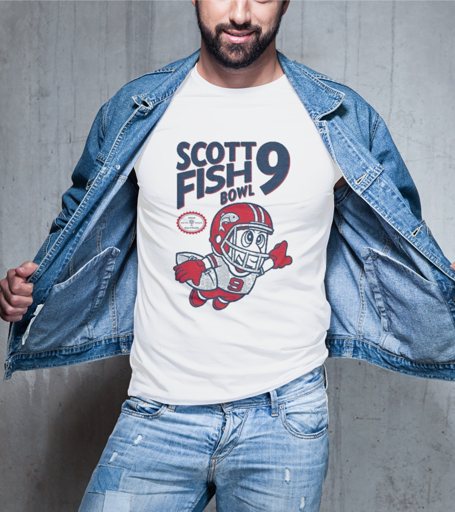 Scott Fish Bowl 9 Football Player Mascot T-Shirt