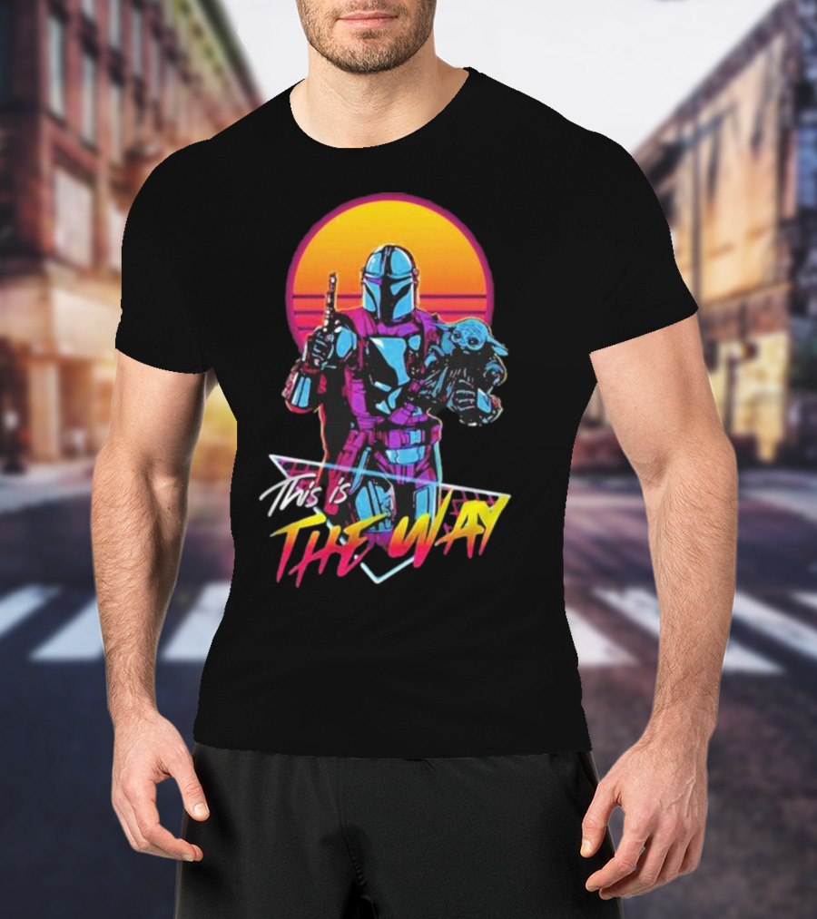 This Is The Way Star Wars The Mandalorian Vintage Retro Sunset T-Shirt