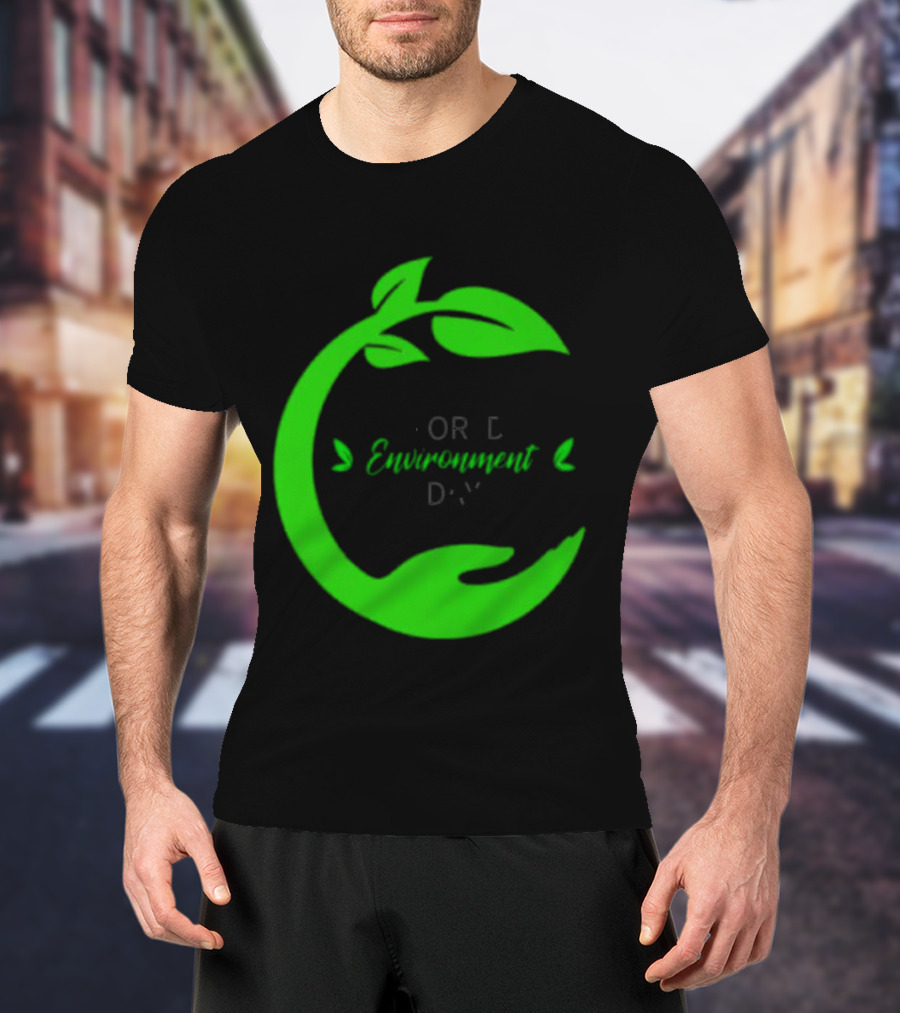 World Environment Day Green Leaf Circle Earth Protection T-Shirt