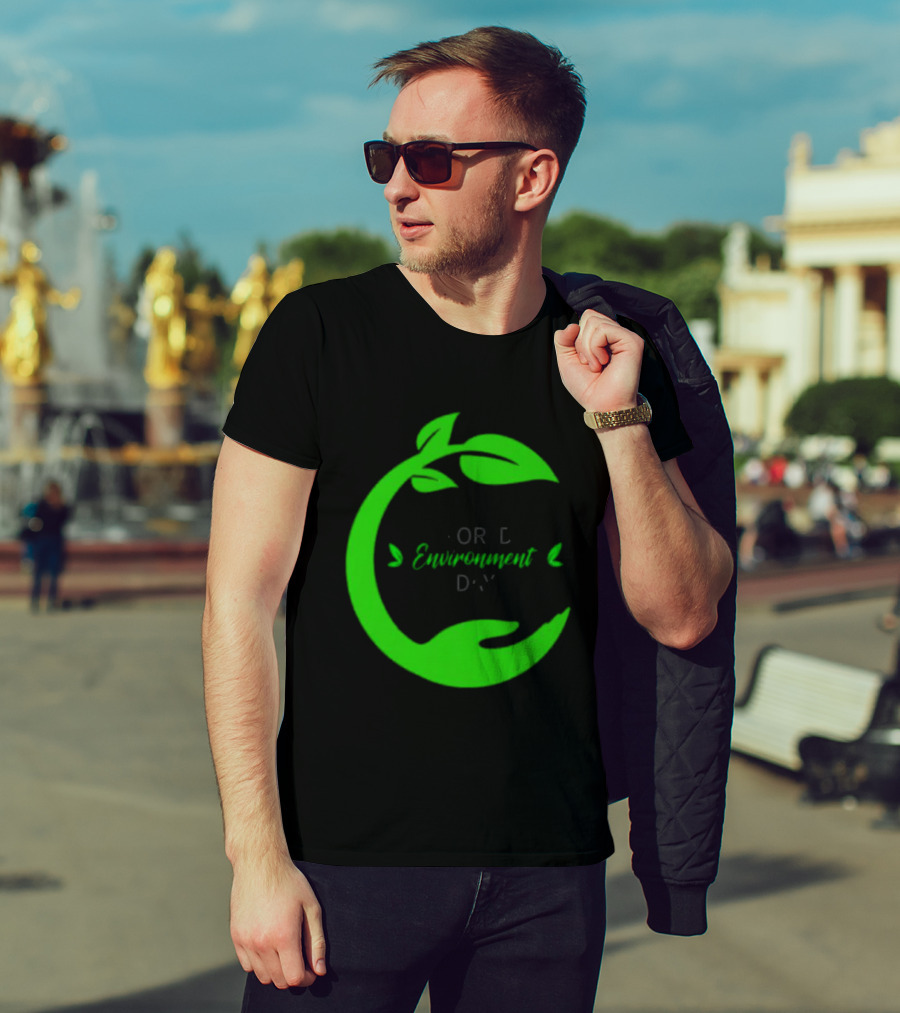 World Environment Day Green Leaf Circle Earth Protection T-Shirt