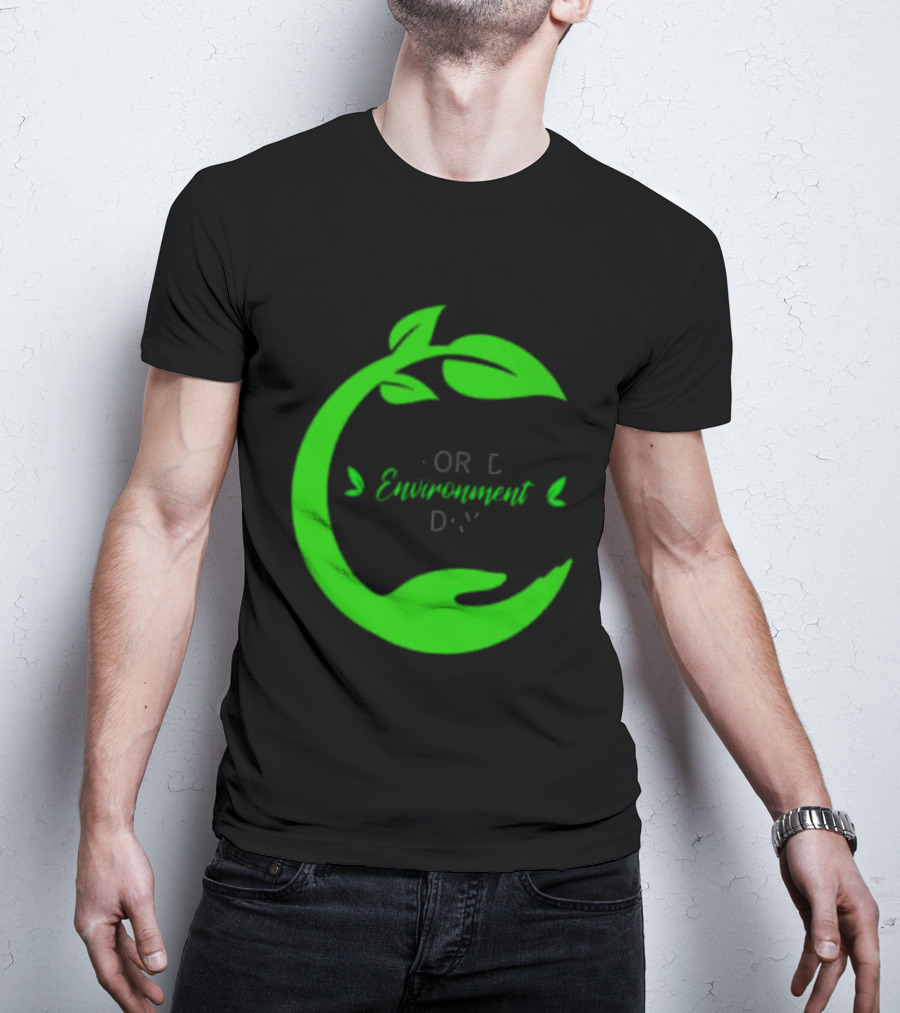 World Environment Day Green Leaf Circle Earth Protection T-Shirt