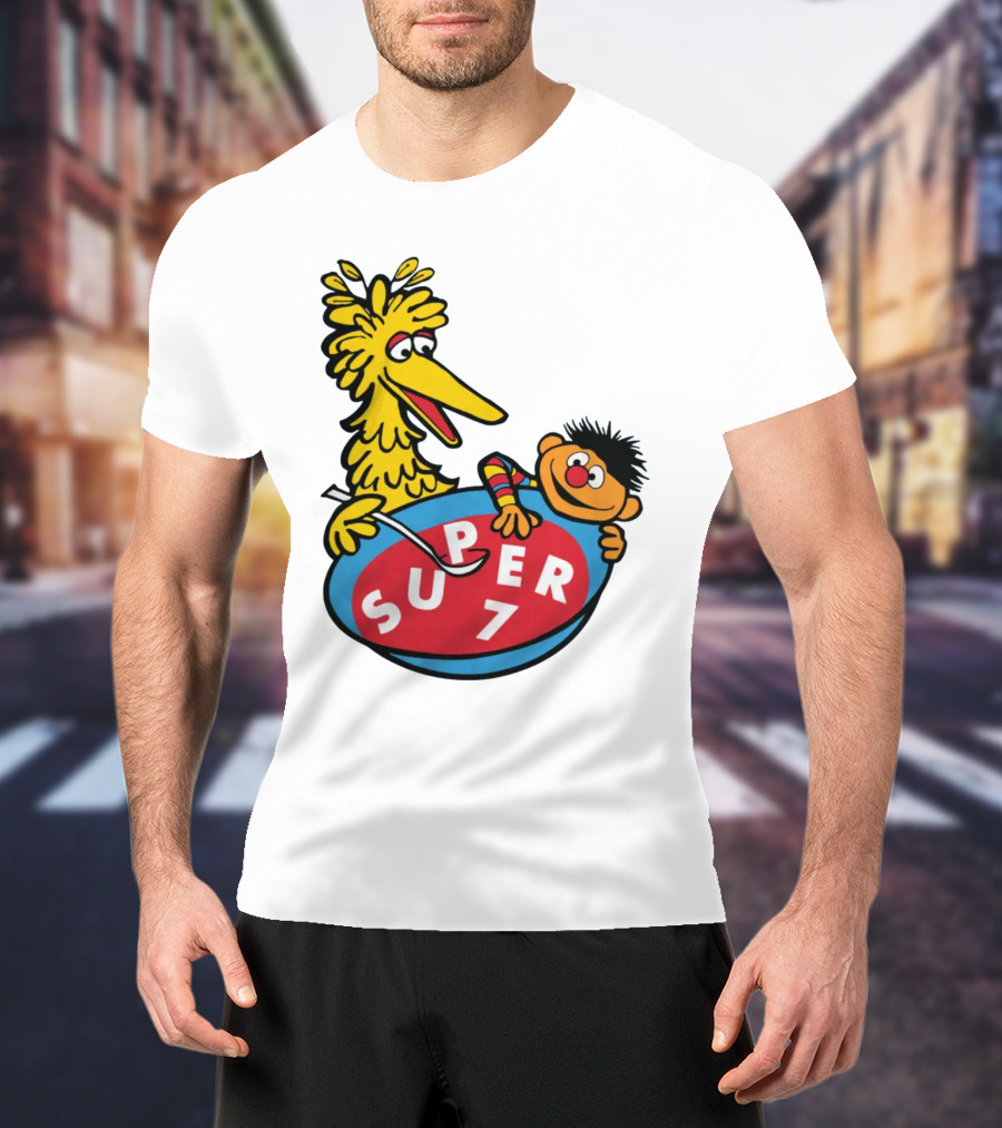 Big Bird And Ernie Super 7 Alphabet Soup T-Shirt