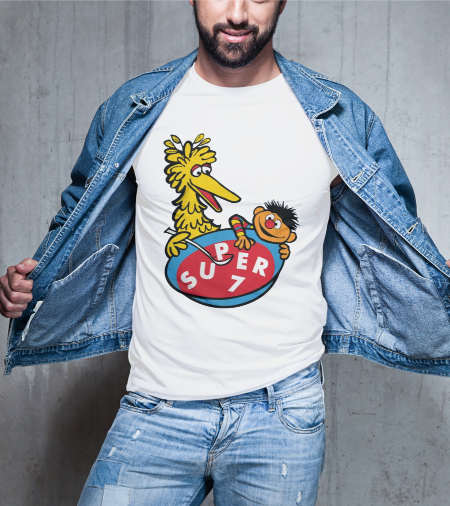 Big Bird And Ernie Super 7 Alphabet Soup T-Shirt