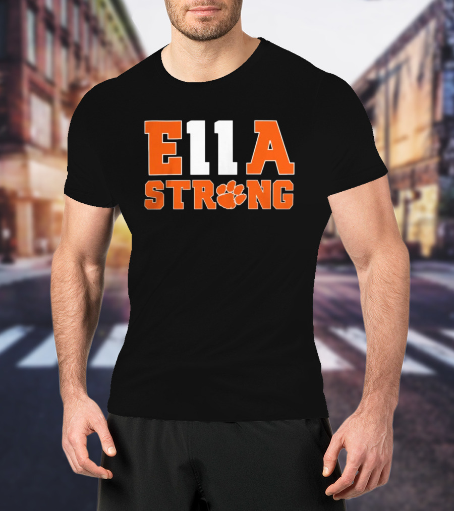 Clemson Tigers Ella Strong 11 Clemson University Football Paw T-Shirt