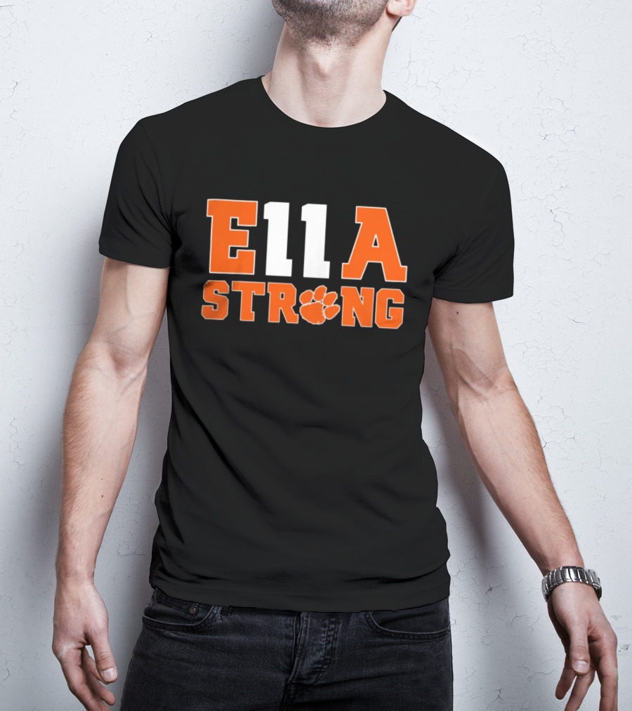 Clemson Tigers Ella Strong 11 Clemson University Football Paw T-Shirt