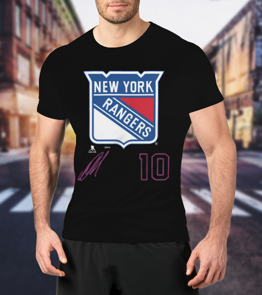 New York Rangers Artemi Panarin Number 10 NHLPA Logo Royal T-Shirt