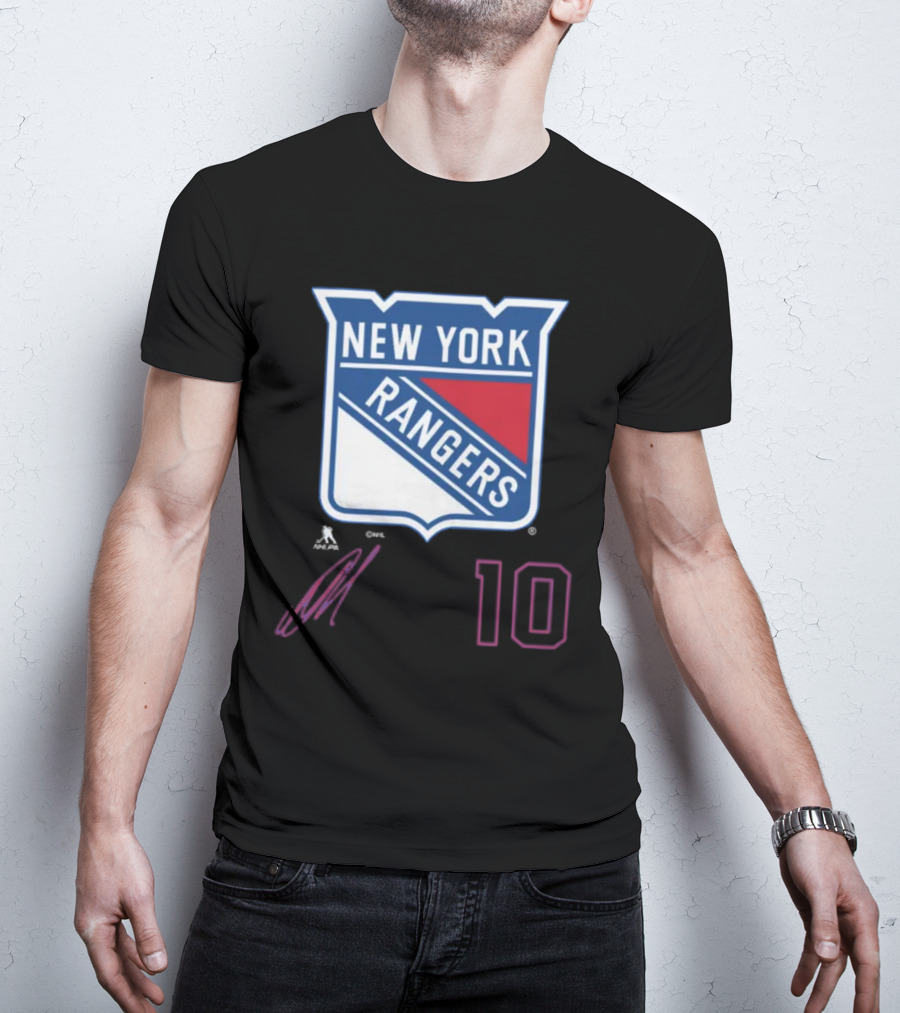 New York Rangers Artemi Panarin Number 10 NHLPA Logo Royal T-Shirt