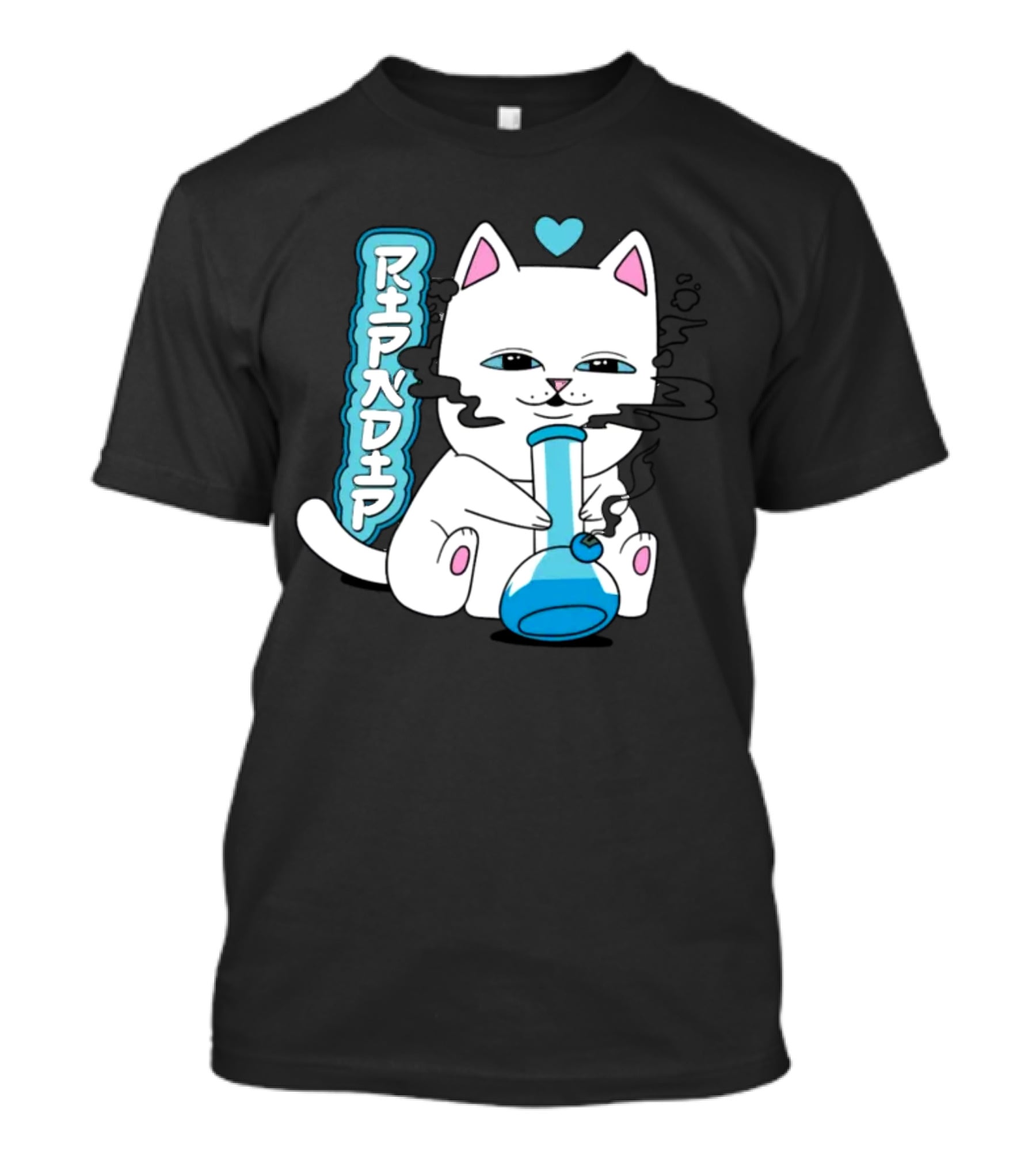 Ripndip Clothing Cat With Bong And Heart Motif T-Shirt