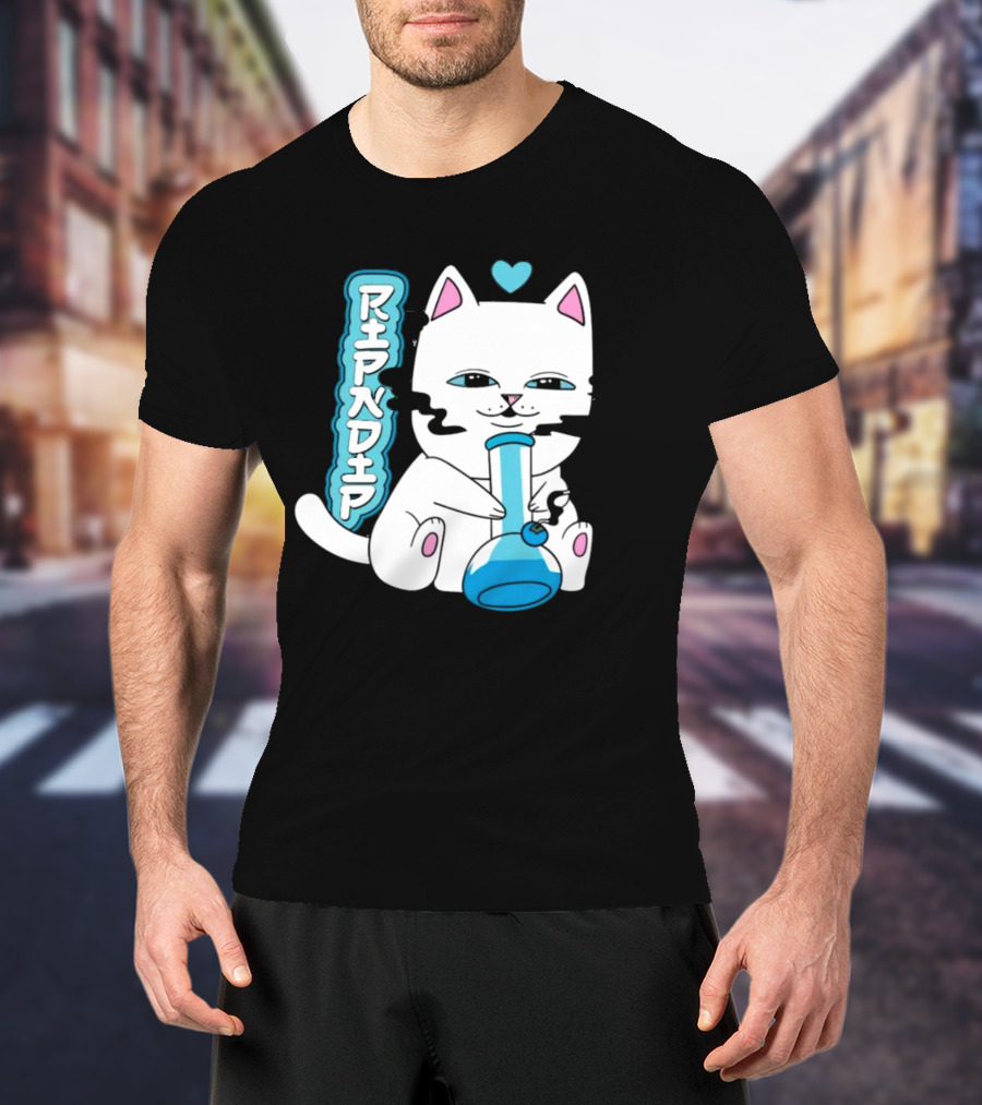 Ripndip Clothing Cat With Bong And Heart Motif T-Shirt