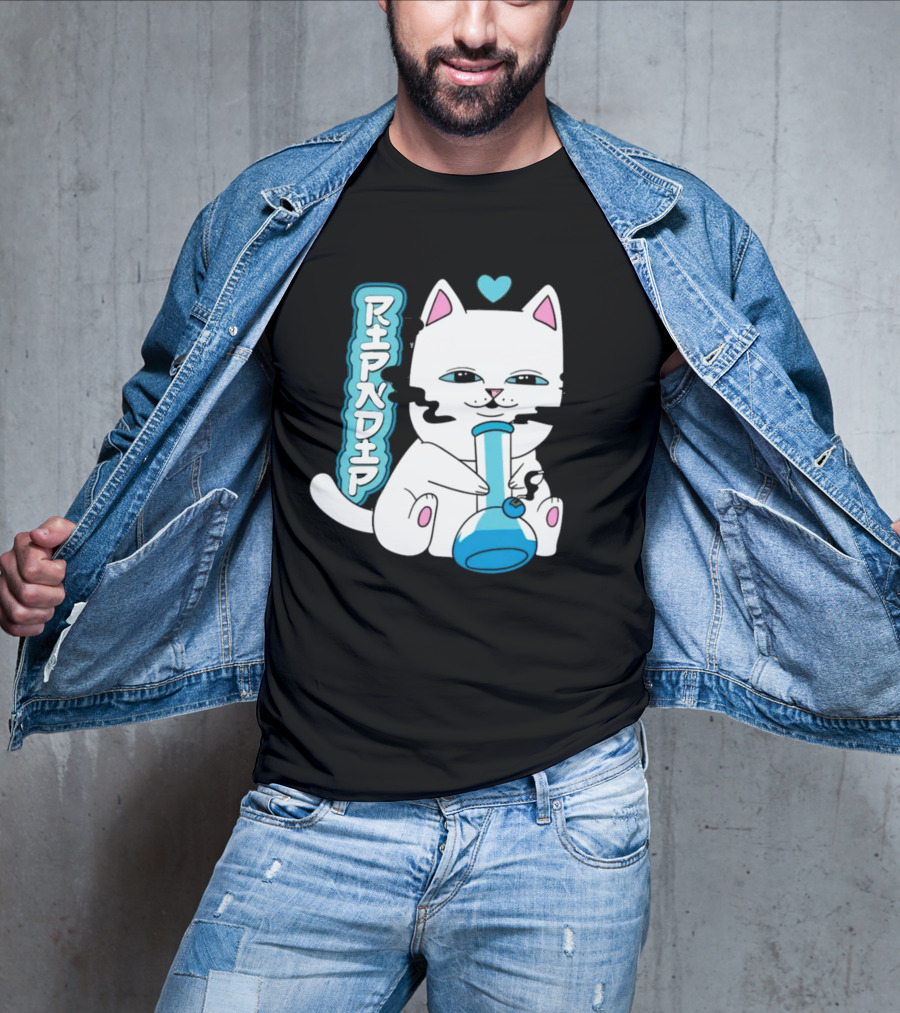 Ripndip Clothing Cat With Bong And Heart Motif T-Shirt