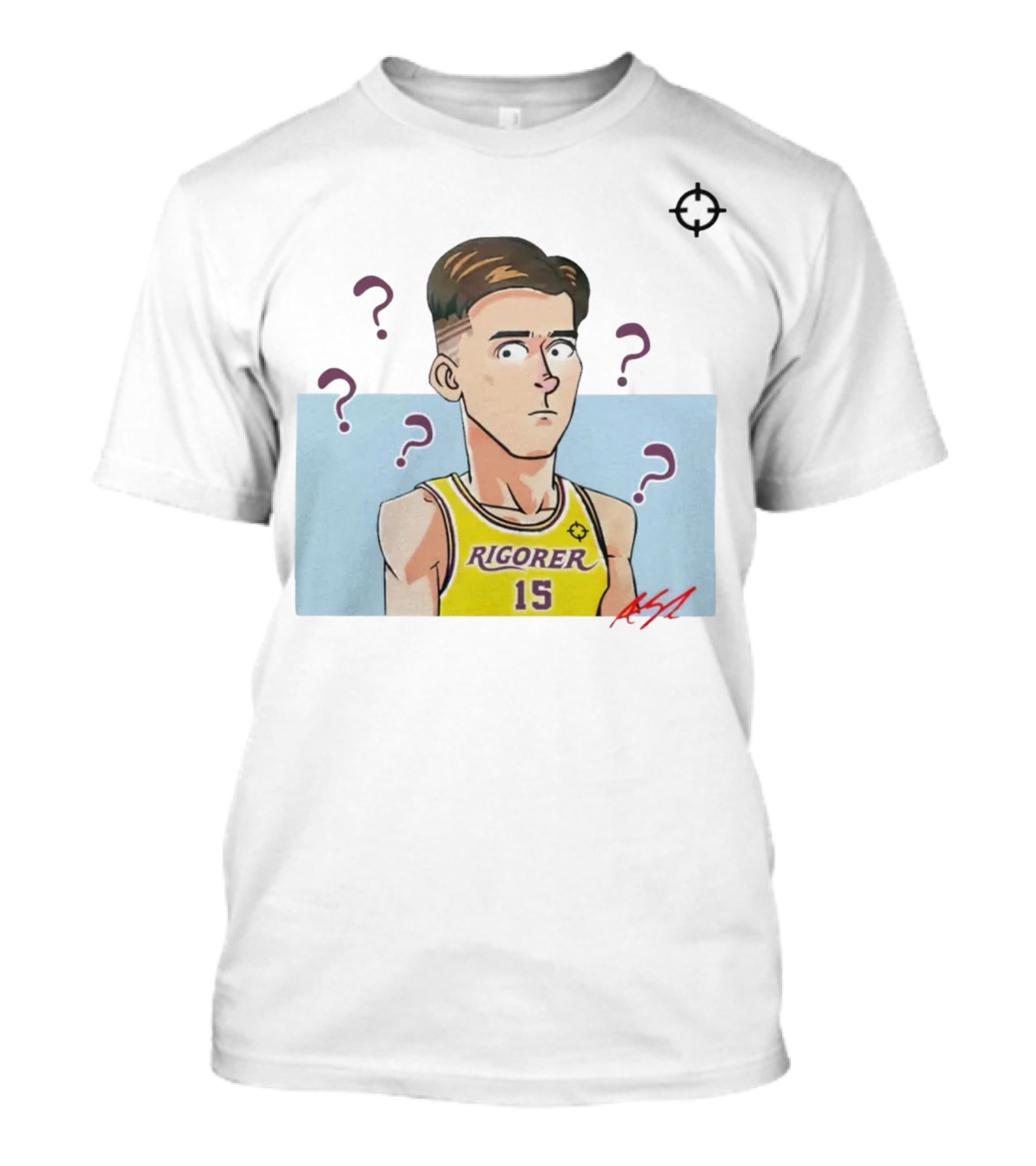 Austin Reaves Rigorer 15 Anime Style Player With Confused Expression T-Shirt