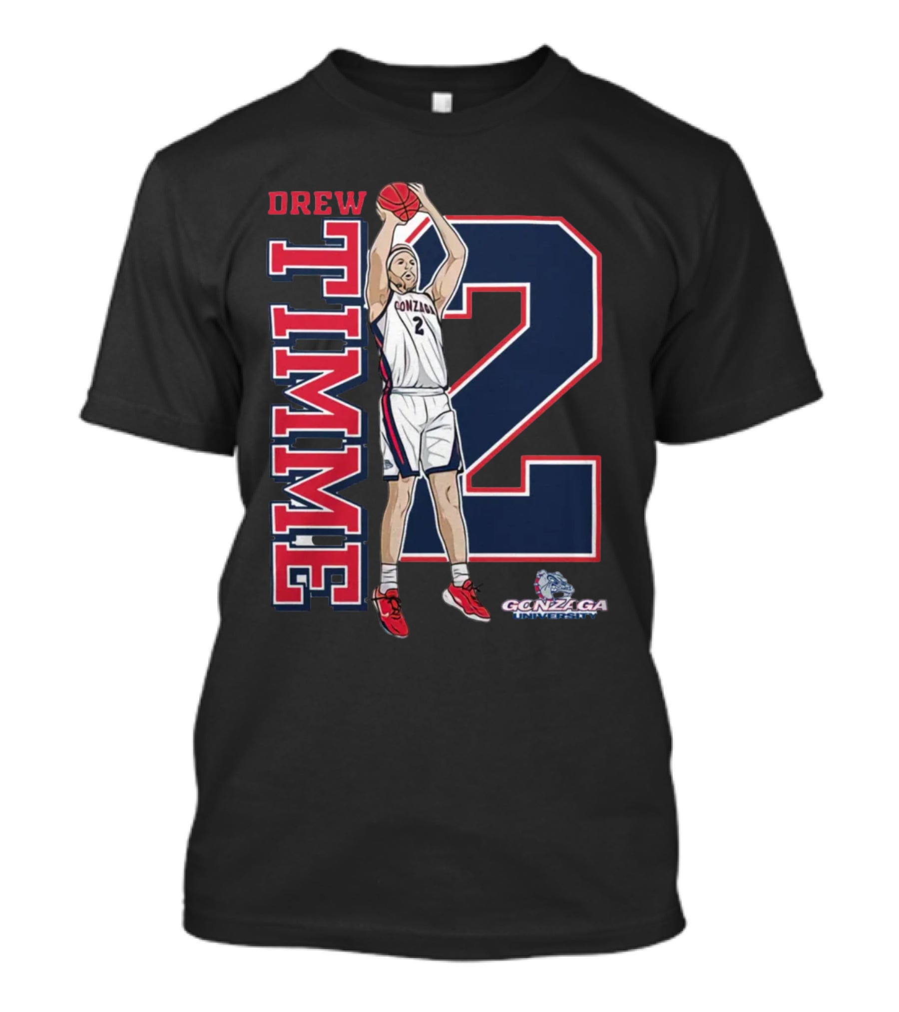 Drew Timme Gonzaga Basketball Number 2 Player Gonzaga University T-Shirt