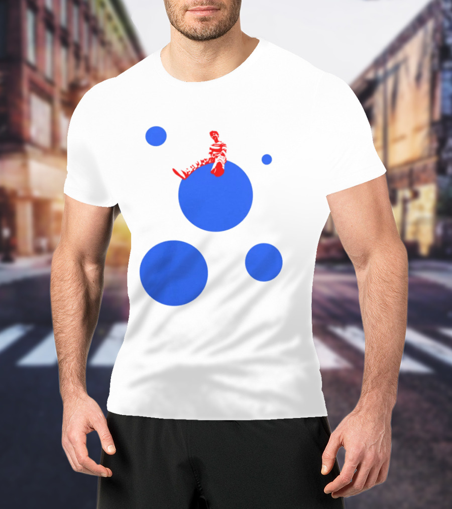 Harry's Styles Merch Red Figure Blue Polka Dot T-Shirt