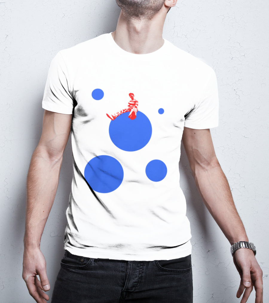 Harry's Styles Merch Red Figure Blue Polka Dot T-Shirt