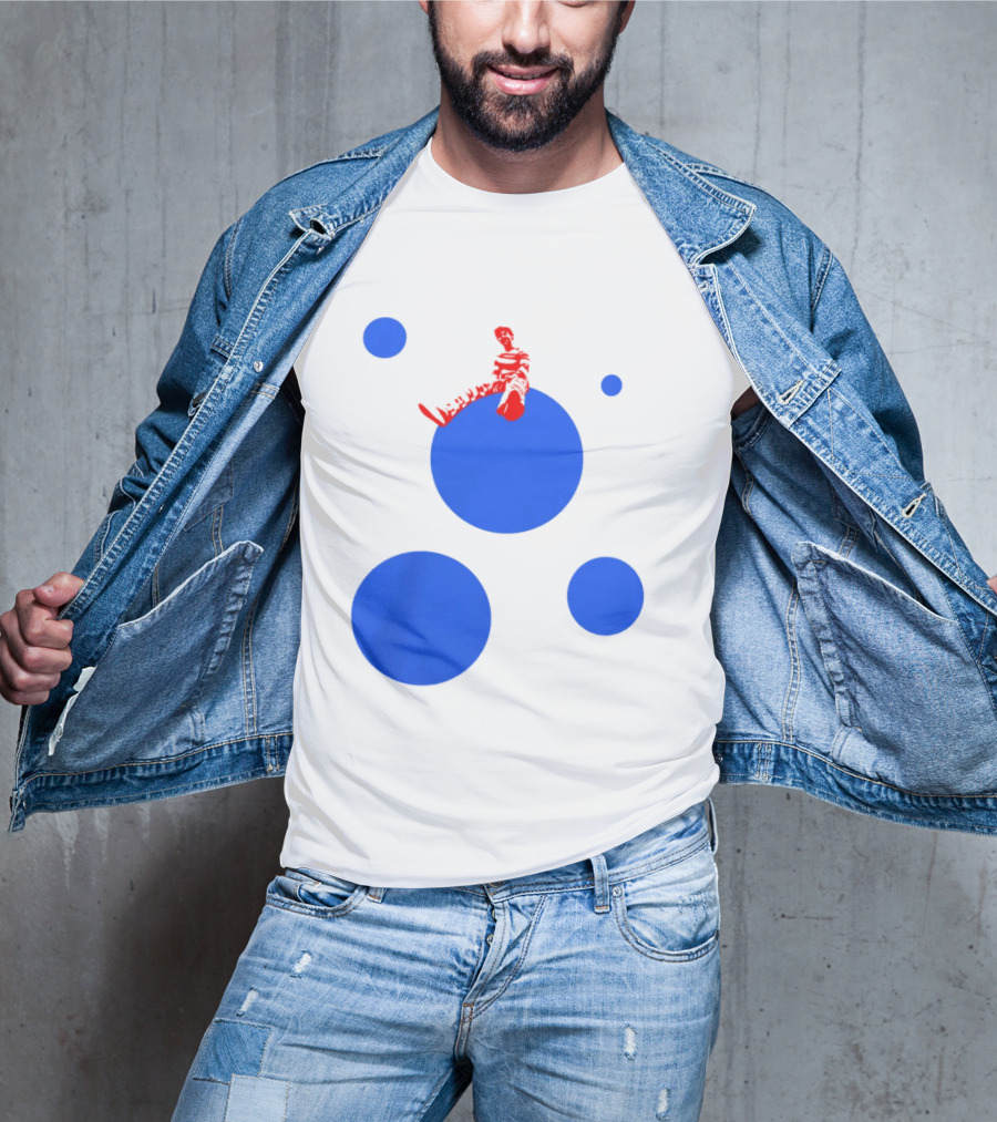 Harry's Styles Merch Red Figure Blue Polka Dot T-Shirt