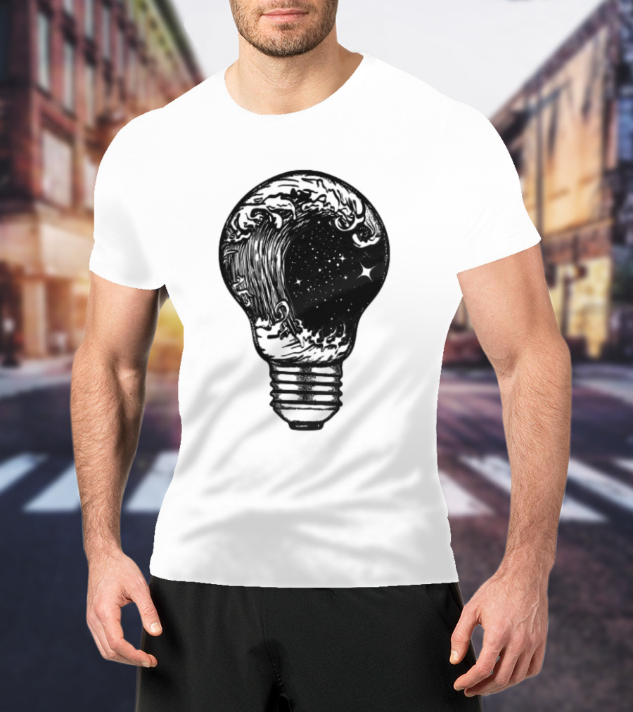 Perfect Storm Within Light Bulb With Cosmic Tattoo T-Shirt