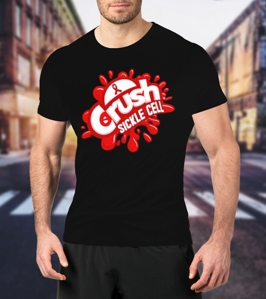 Crush Sickle Cell Awareness Red Ribbon T-Shirt