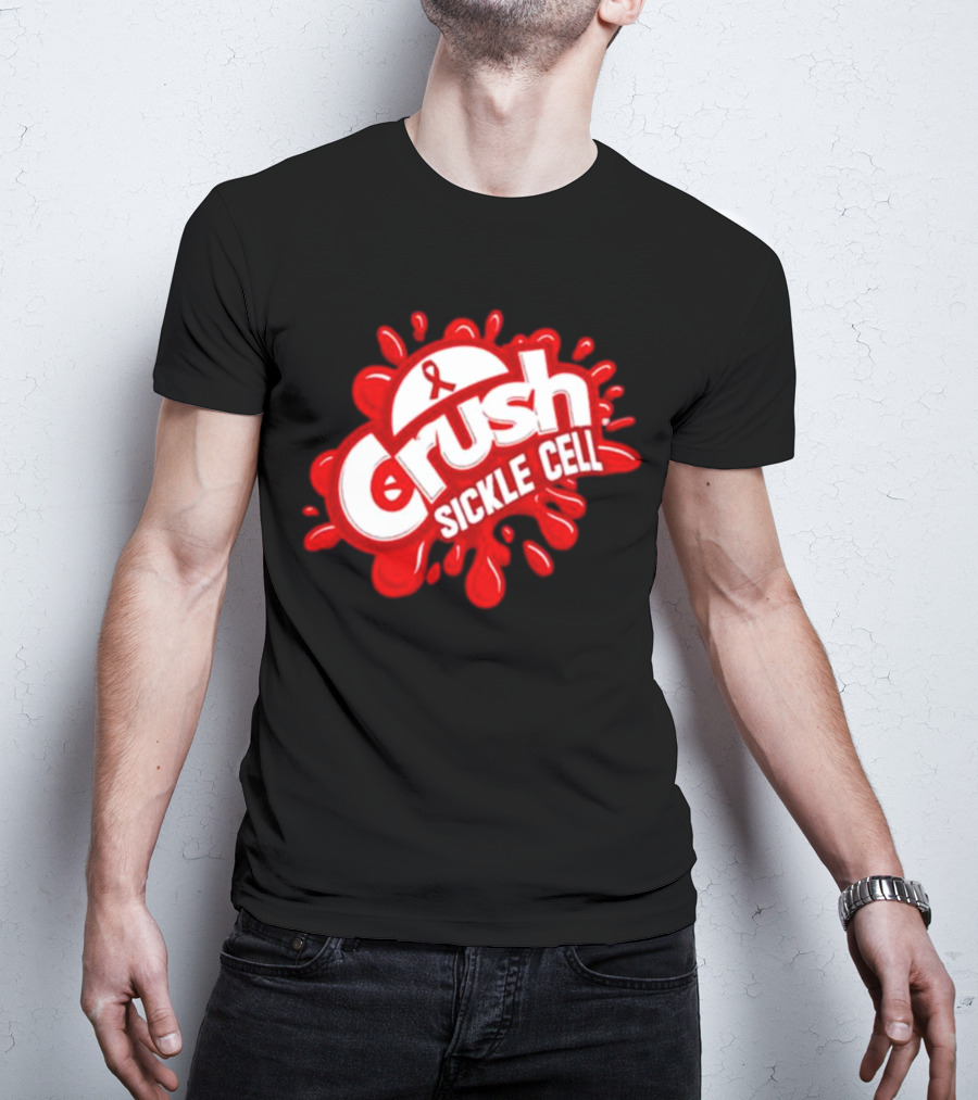 Crush Sickle Cell Awareness Red Ribbon T-Shirt