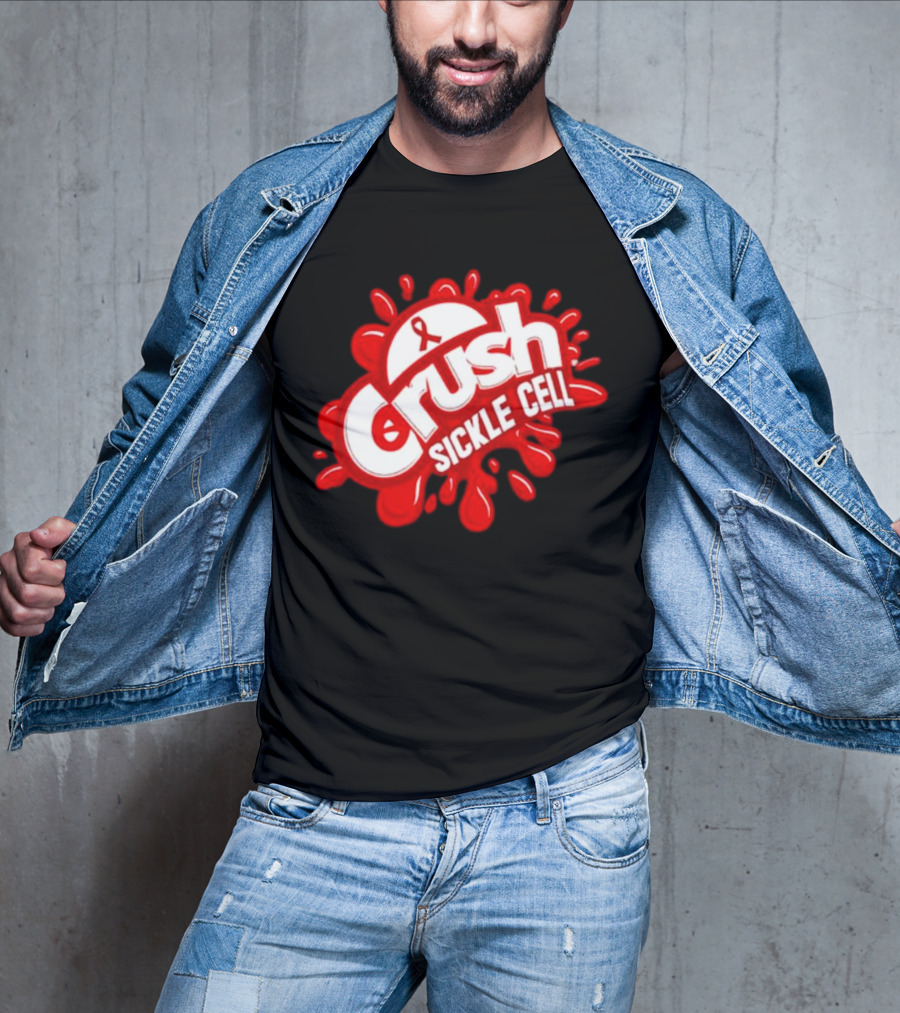 Crush Sickle Cell Awareness Red Ribbon T-Shirt