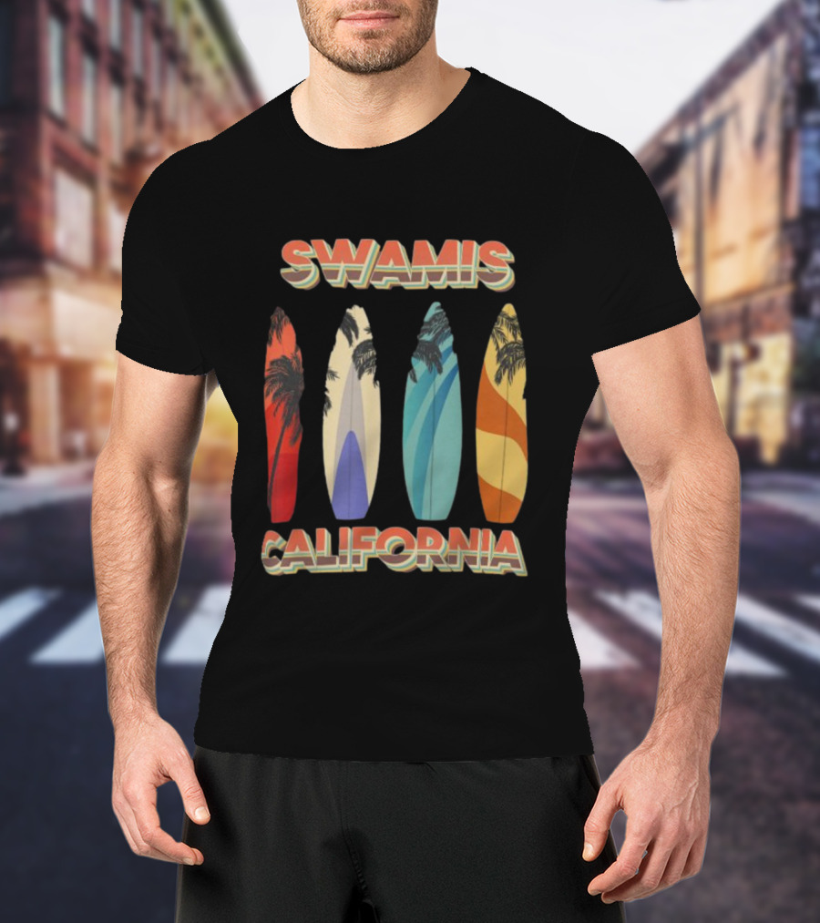SWAMIS California Surfboard Palm Tree T-Shirt