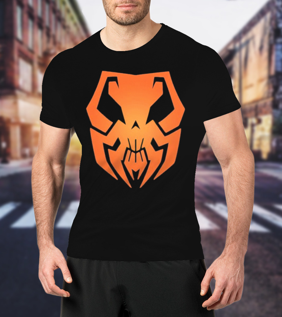 20xx Skull Hexadecimal Orange Robotic Face T-Shirt