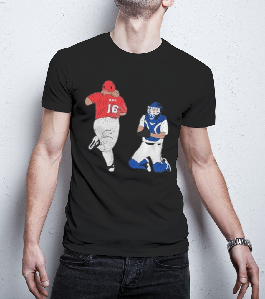 Adeline Sandridge Go Truck 'Em Kay 16 Baseball Action Scene T-Shirt