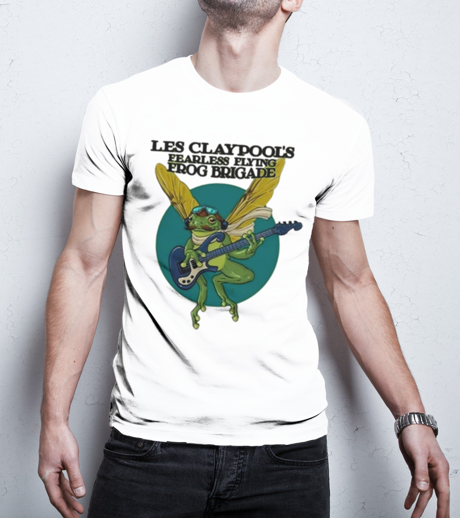 Les Claypool’s Fearless Flying Frog Brigade Flying Frog Playing Guitar T-Shirt