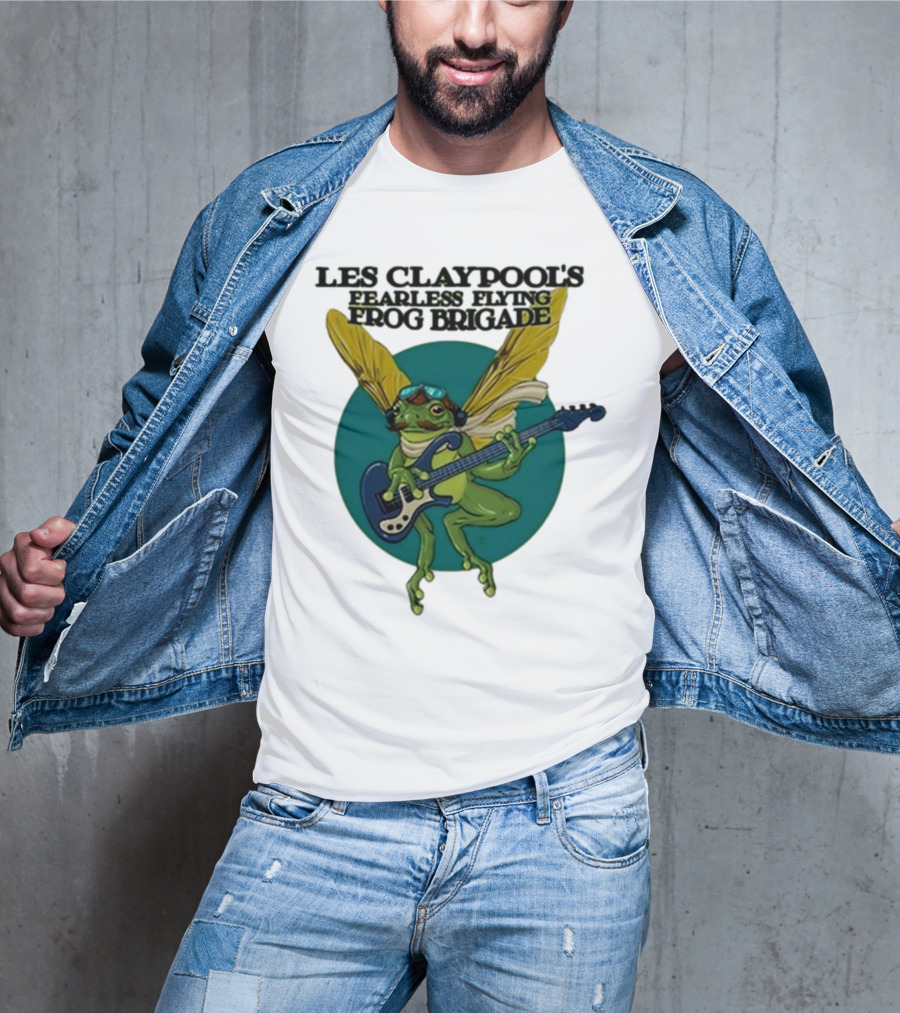 Les Claypool’s Fearless Flying Frog Brigade Flying Frog Playing Guitar T-Shirt