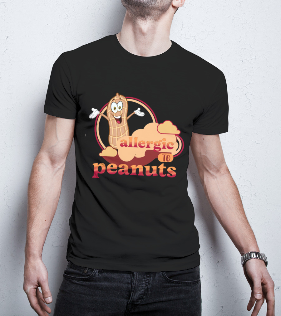 Allergic To Peanuts Cartoon Peanut Cloud T-Shirt